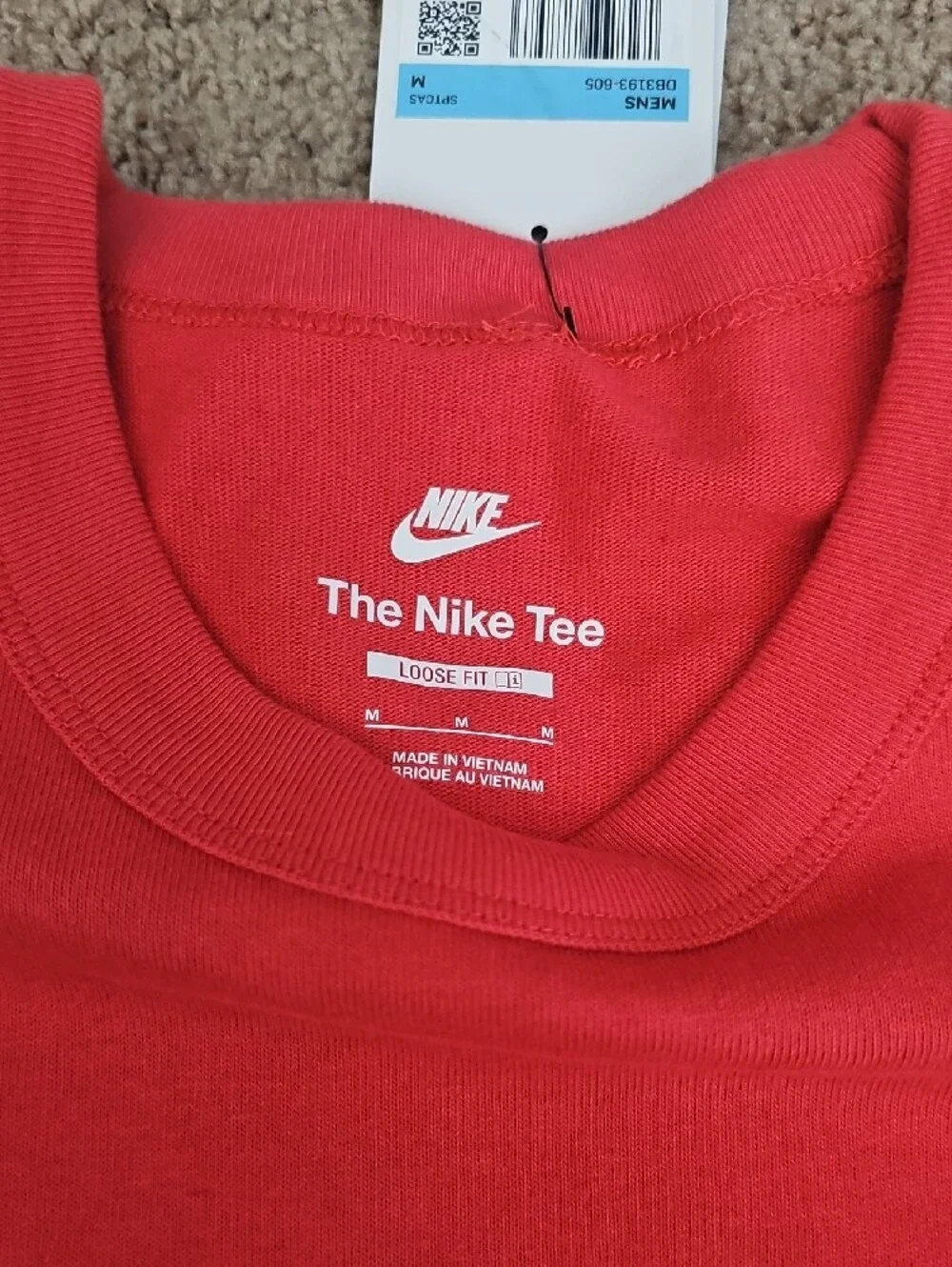 Nike Kids Red Short Sleeve Tee with Black Logo